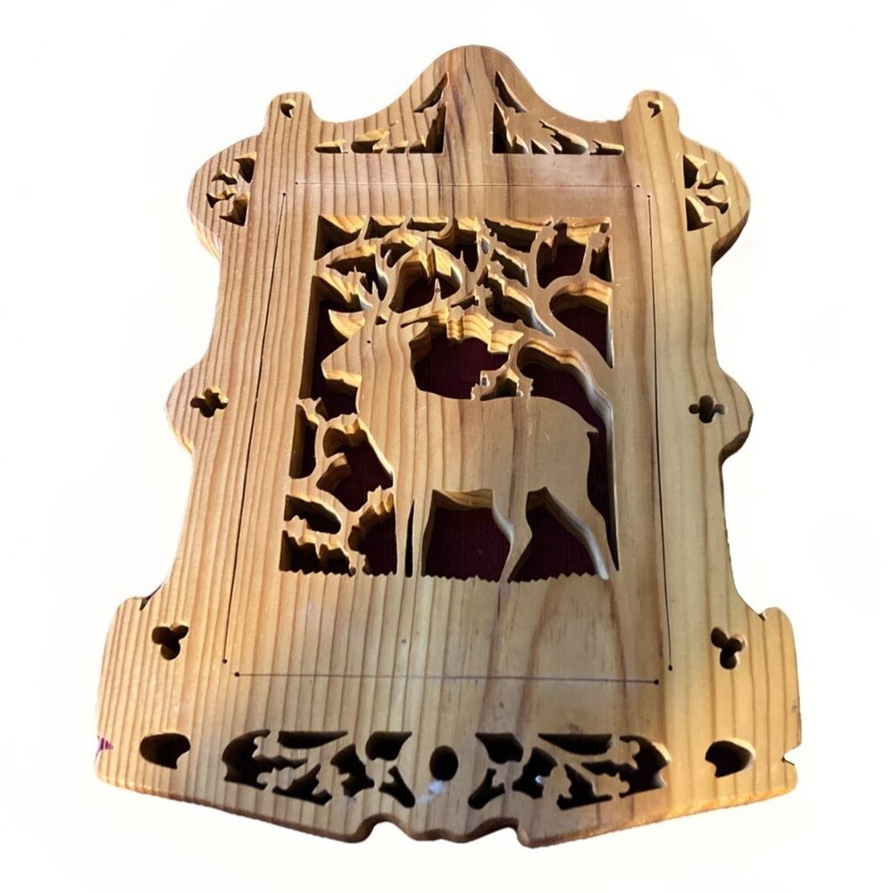 Wood Intricate Deer Hunt Camp Lodge Silhouette Buck Nature Cabin Wall Art  #6